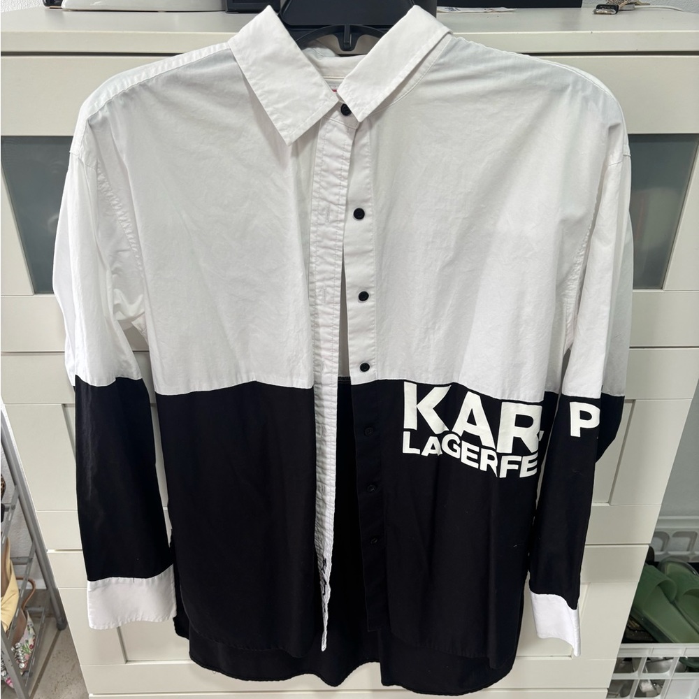 Karl Lagerfeld Monochrome Men's Button Down Shirt